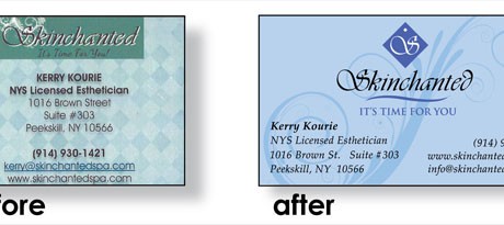 Skinchanted Business Card Design before & After